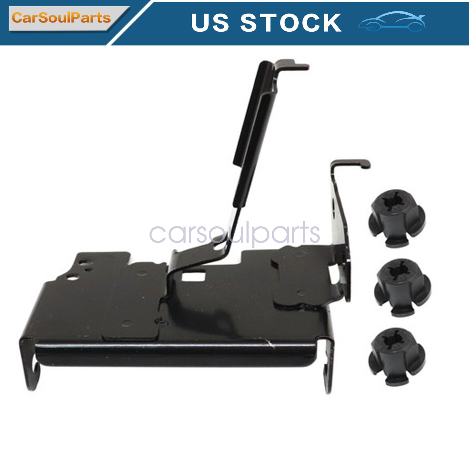 Radar Bracket + 3x Mounting Clip Fit For 2016-2018 Honda Civic 1.5L 2.0L Black