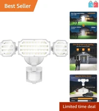 Versatile 5200LM Motion Detector Flood Light - 3 Adjustable Heads Included