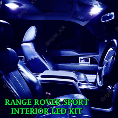 FOR RANGE ROVER SPORT L320 2005-2013 BLUE FULL LED LIGHT BULBS INTERIOR ...