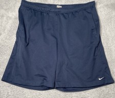 Vintage Y2K Nike Navy Blue Polyester Athletic Shorts W/ Pockets Mens Size 2XL