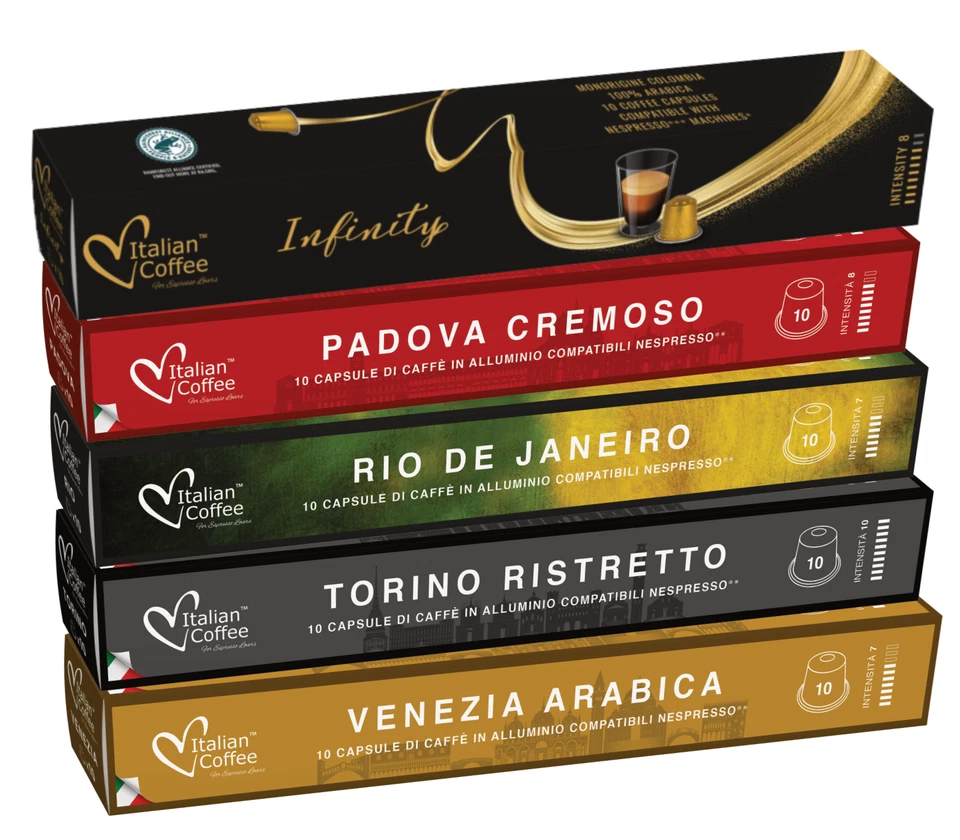 ITALIAN COFFEE® 100 ITALIAN COFFEE Aluminum pods compatible w/ Nespresso Original FREE SHIPPING