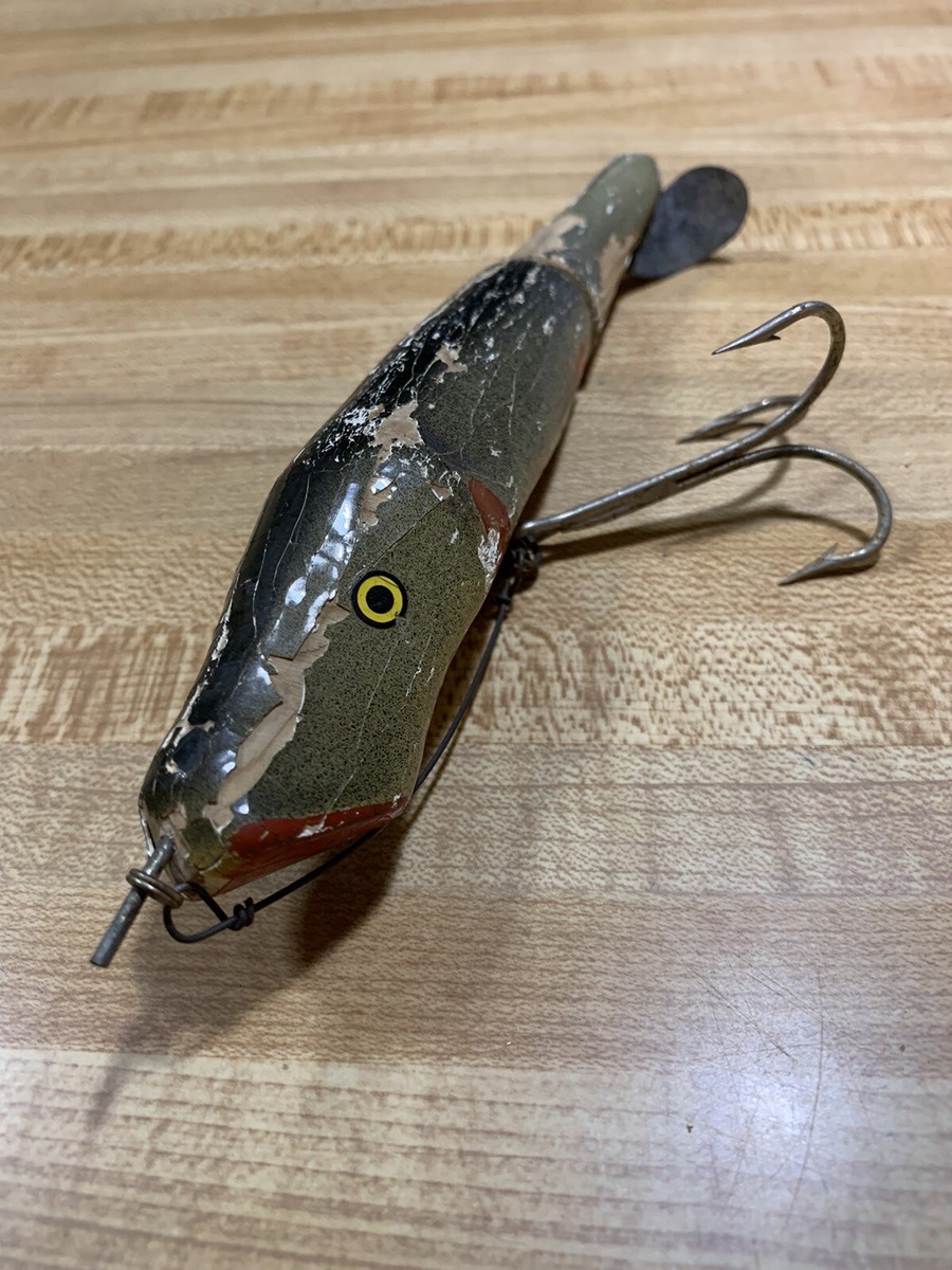 Appât Vintage Bois C.C. Roberts Mud Puppy Muskie - Topwater 1945 - USA