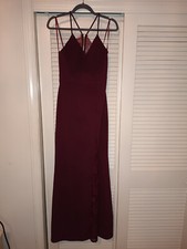 City Triangles Floor Length Gown In Burgundy Sized 4 (Davids Bridal)