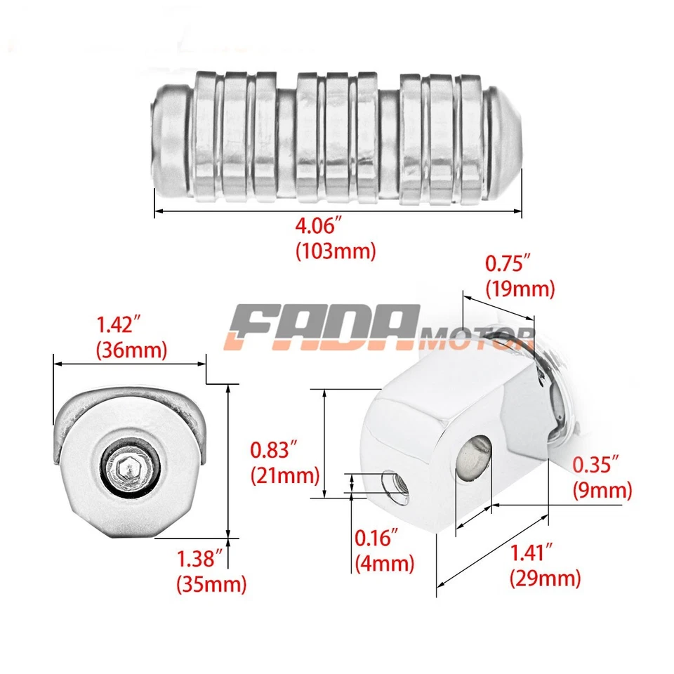 Rear Passenger Foot Pegs Footrest for Honda VT1100C3 Shadow Aero 1100 1998-2002 Foto 3 de 4