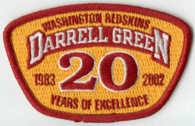 2002 DARRELL GREEN WASHINGTON REDSKINS RETIREMENT NFL FOOTBALL PATCH