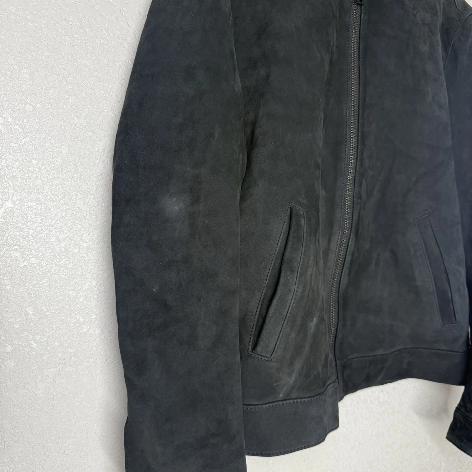 THURSDAY BOOT CO. RACER SUEDE BLACK JACKET SIZE MEDIUM - Image 4 of 4