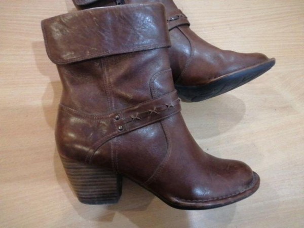 Women Clarks Boots Brown Leather 37 #7C8Y