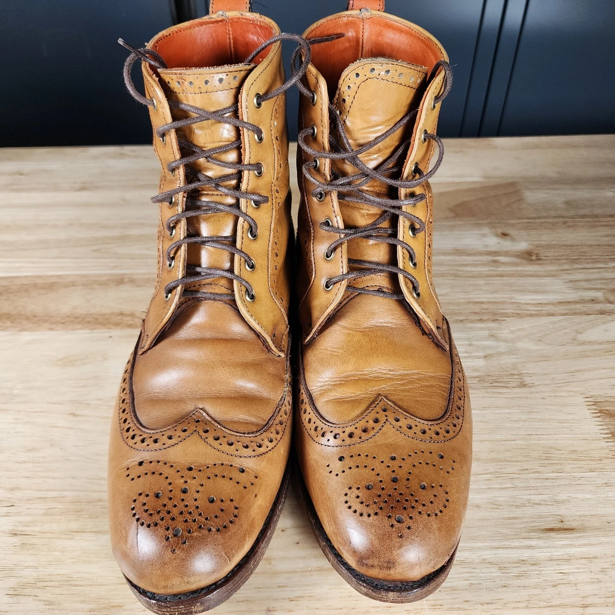 Allen Edmonds Yuma Chukka Bison Brown Leather Men’s Moc Toe Boots Size 10 Wide LL BEAN RANGER MOC TOE CHUKKA BOOTS BROWN LEATHER FLANNEL  main image 3