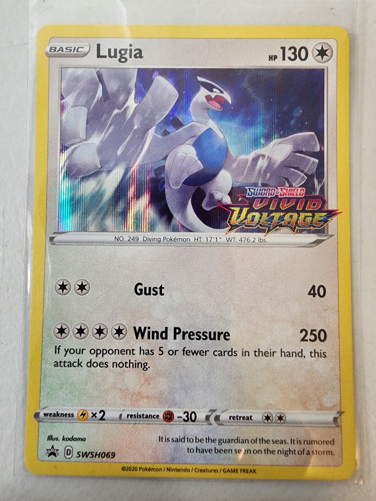 Pokémon Lugia Prerelease Holo SWSH069 SWSH Sword & Shield 130HP