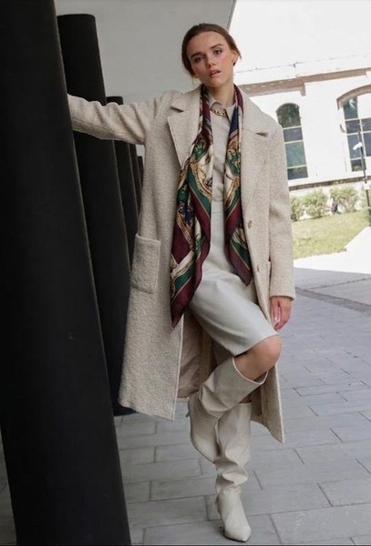 Women Marc O'Polo Coat Ivory Wool S