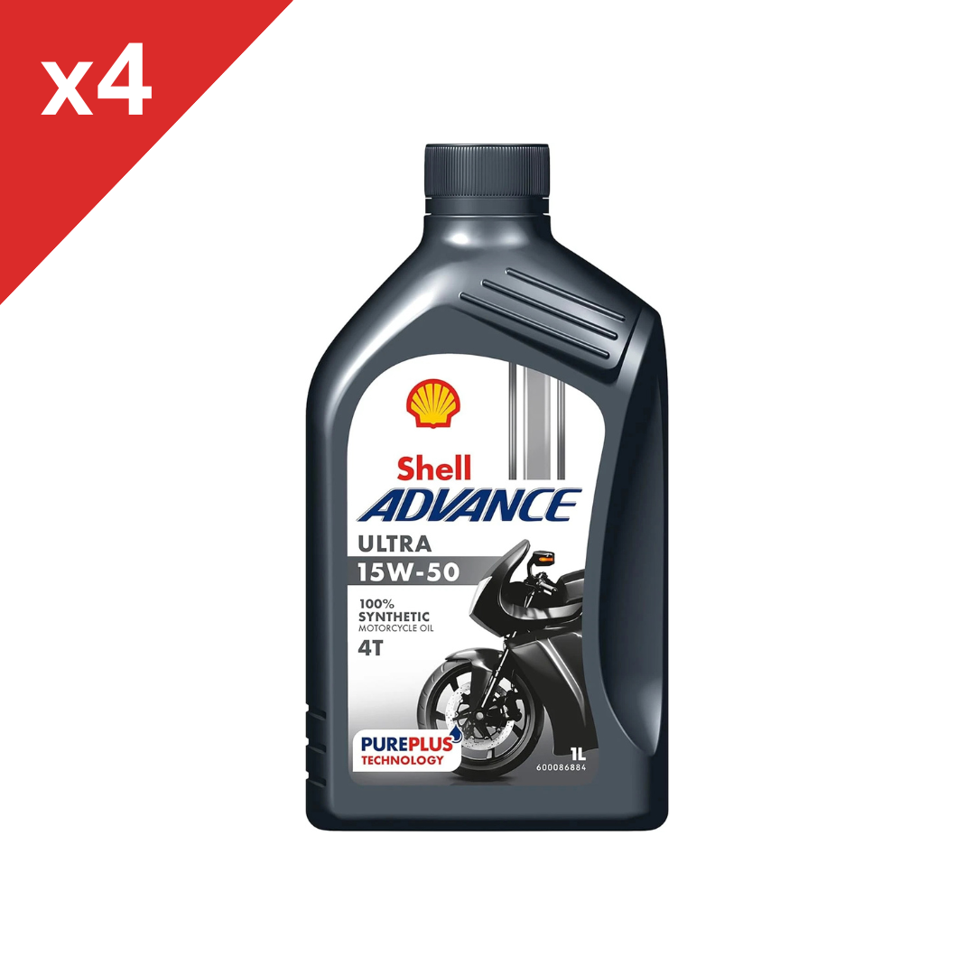 Shell Advance 4T Ultra 15W-50 Synthetic Motorcycle Oil 4-Stroke