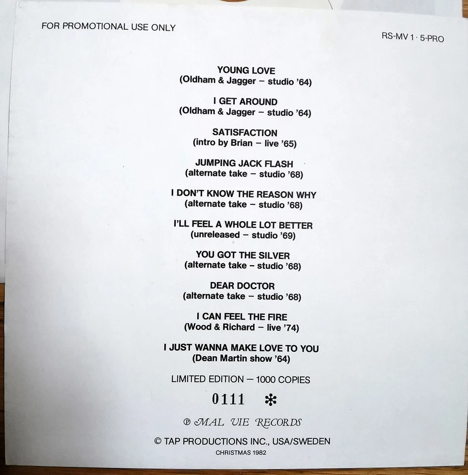 Rolling Stones Thru The Years 7" Stones Mini Black Box  No. 111 - Image 2 of 2