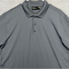 Under Armour Polo Shirt Mens XL Grey Loose Golf Rugby Performance Stretch EUC
