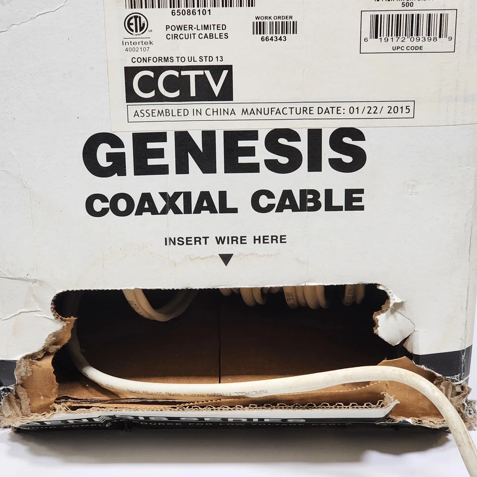 Honeywell Genesis 20/1 RG59 18/2 CREMALLERA COAXIAL 5C BLANCO 65086101 - 500 ft - Nuevo stock antiguo Foto 4 de 4