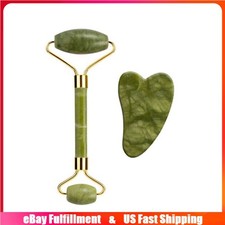 Jade Stone Gua Sha Board Facial Roller Anti-aging Face Scraping Massager Tool US