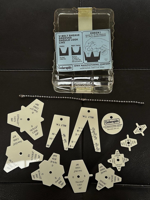 VTG Cedarapids 11 Pc Sheave Pulley Belt Wear Sizing Guauge Set Test Fit Set USA 