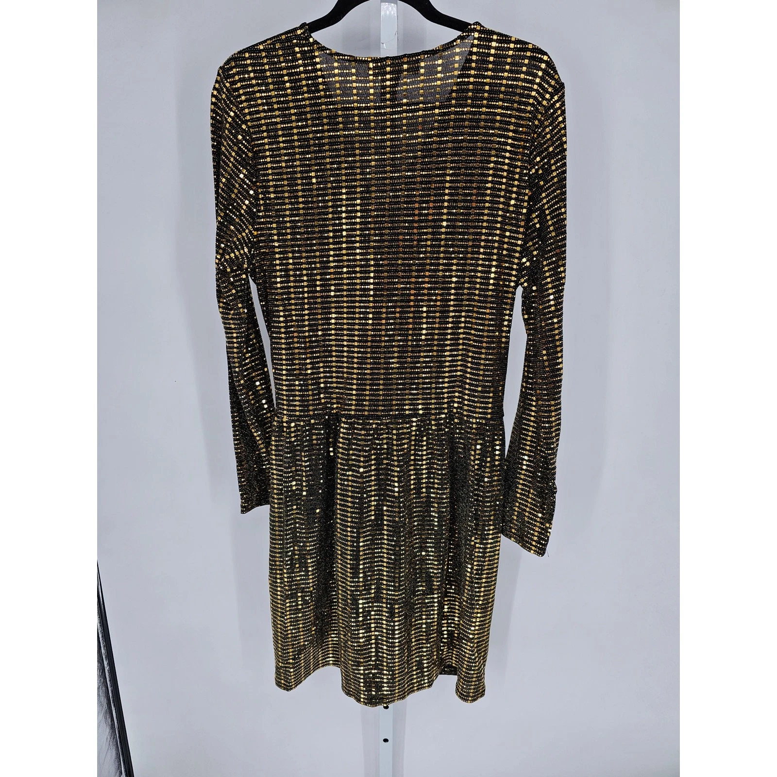 Abito da festa Michael Kors donna oro metallizzato scollo a V cambio taglia XL