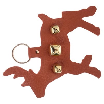 1 Pc Reusable PU Christmas Door Hanger with Reindeer Bells Festive Decor