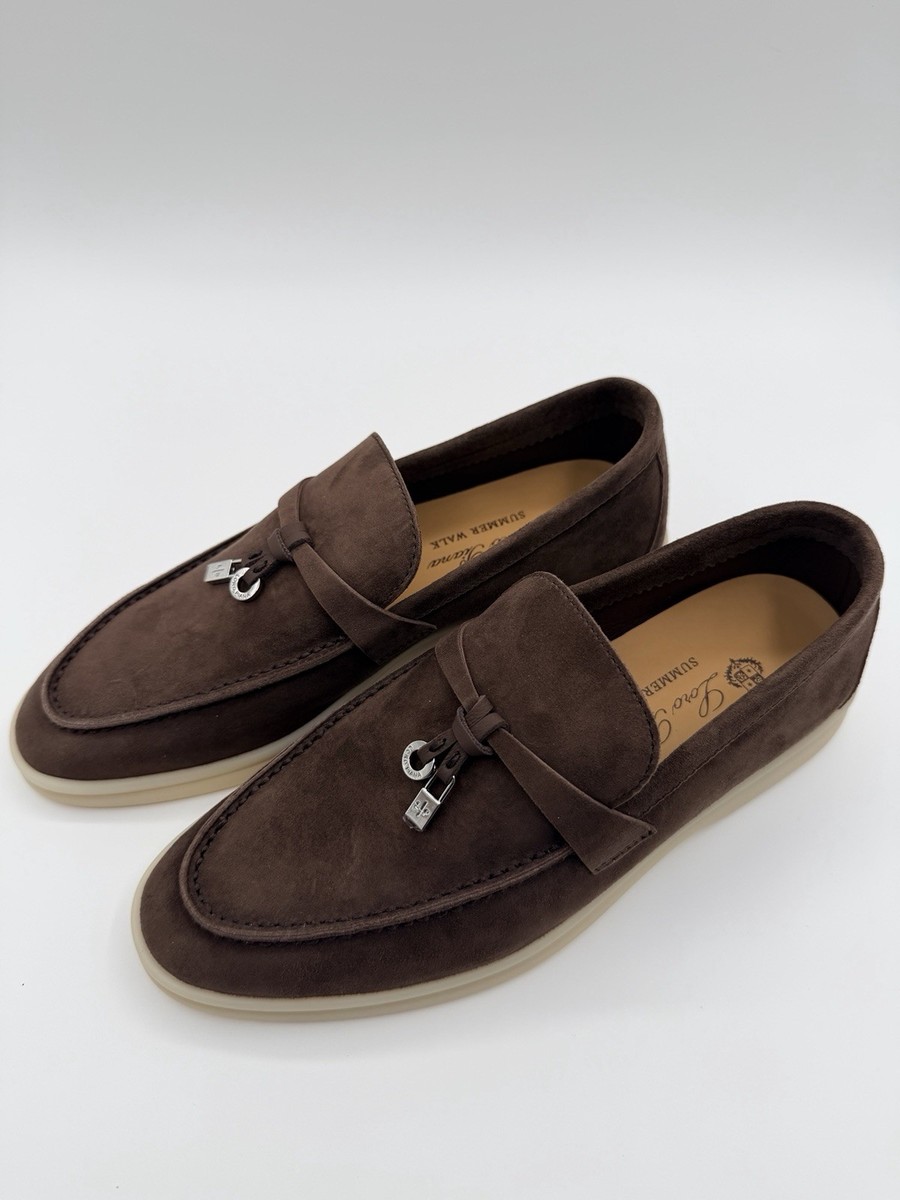 Loro Piana Summer Charms Walk Shoes Women's EU 39 Chocolate Brown