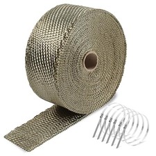 2" x 50FT Titanium Exhaust Heat Wrap, 1800 F High Temp Header Wrap Heat