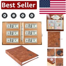 Versatile 120-Pocket Dollar Bill Holder - Retro Style for Currency Collectors