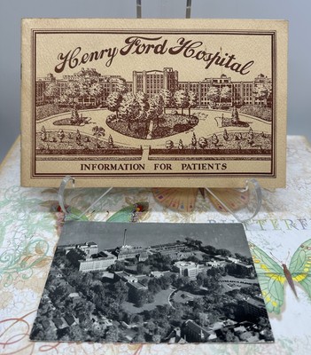 VINTAGE HENRY FORD HOSPITAL INFORMATION FOR PATIENTS BOOKLET & POST CARD