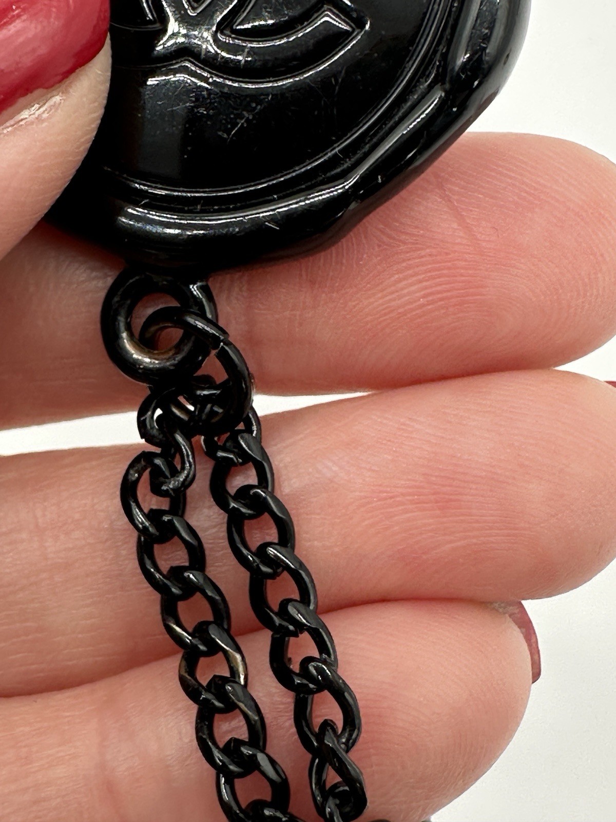CHANEL Black CC Logo VIP Gift Novelty Bag Charm Keych… - Gem