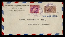 DR WHO 1950 PANAMA AIRMAIL COLON TO ENGLAND M81231
