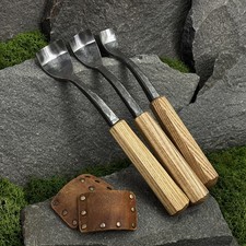 Spoon Gouge Set Hand Forged 52100 Steel Blades Bowl Hollowing Wood Carving