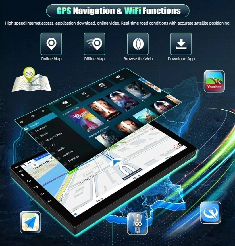 CAMECHO Qualcomm 8-Core 4+64G Android 15,Autoradio per Porsche Cayenne 2002-2010 - Immagine 3 di 4