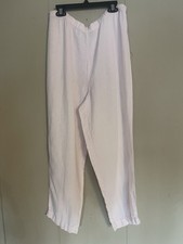Eileen Fisher Pale Pink Linen Tapered Relaxed Lagenlook Pull On Pants USA Made M