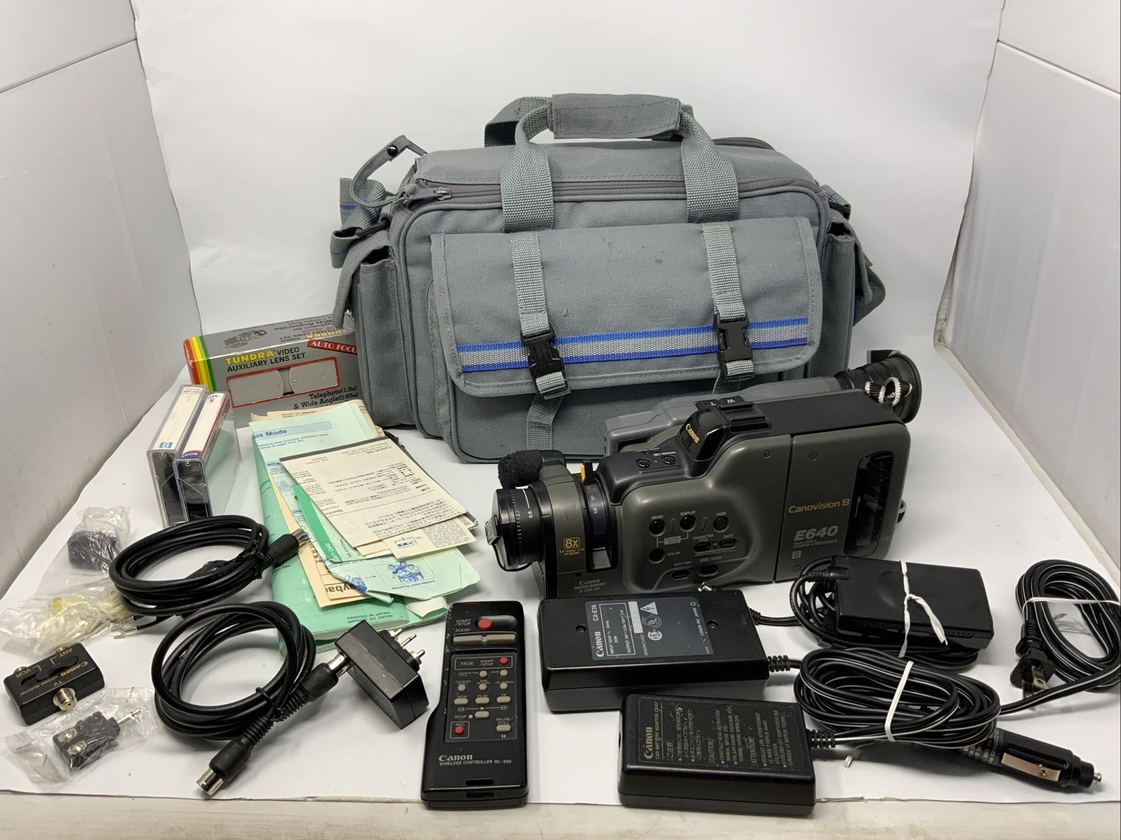 Camera E640 E640a Power Cords Filter Tapes Bag