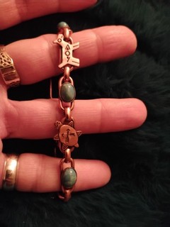 Vintage Navajo Style Solid Copper Storyteller Charm Bracelet.. Bell Trading Post