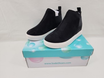Soda Diana G Women's Slip On Sneakers Black Size 8.5 Casual High Top