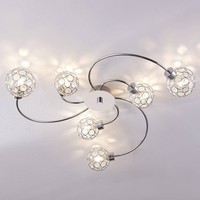 Lindby Deckenlampe 'Tyron' (Modern) In Chrom Aus Metall (6 Flammig, G9) - Decken