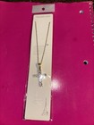Gold Colored Moissanite Cross Necklace — photo 2