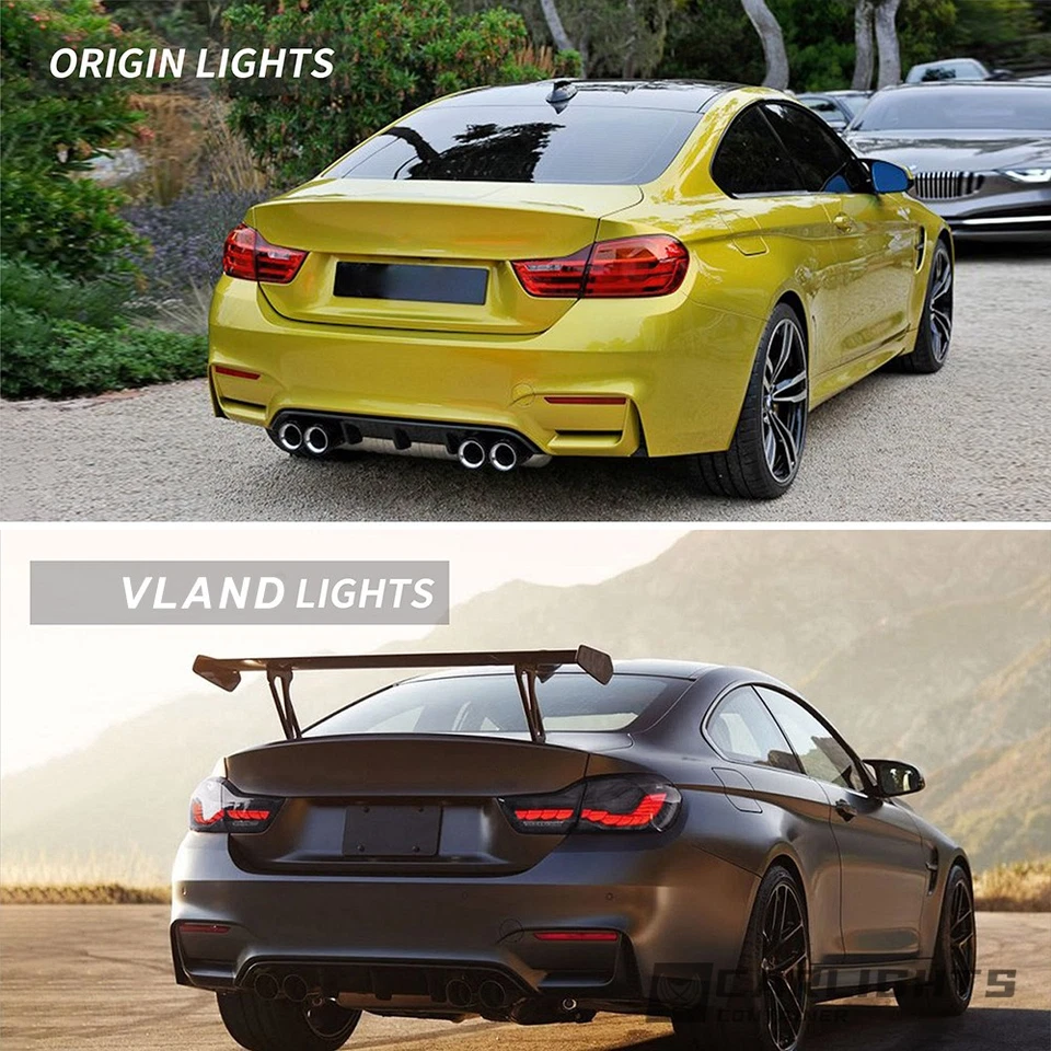 全烟熏 LED 尾灯适用于 2014 - 2020 宝马 F32 F33 F36 F82 F83 M4 带启动 — 第 2/4 张图片