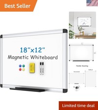 Versatile 18x12 Inch Magnetic Whiteboard - Perfect for Home, Office  School