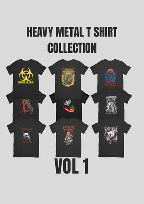 Heavy Metal Musik Bands Gruppen Sammlung Band 1 Retro Baumwolle T-Shirts nur schwarz