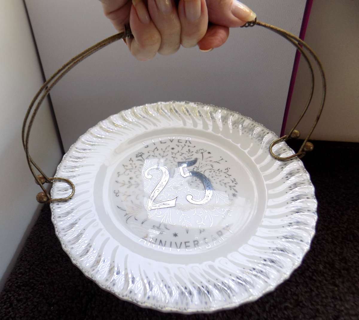 Norcrest 25th Anniversary Fine China Plate Serving Tray with