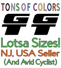 TWO GT Bikes SOLID Die Cut Vinyl Decals MTB Freestyle BMX VBMX Mountain Gravel F