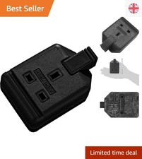 Durable Black Single Socket Trailing Connector - 13A for Custom Extension Leads