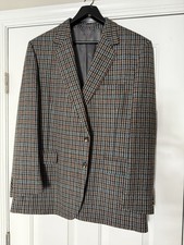 Aquascutum Pure Cashmere Tweed Check Men's Blazer Regular Brown Blue Gray