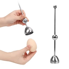 Stainless Steel Egg Topper Cutter Opener – Boiled & Raw Egg Shell Cracker Separa