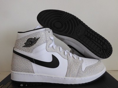 Nike Air Jordan 1 Retro High Elephant Print White-Black Sz 16 [839115-106]