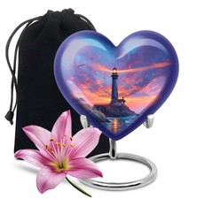 Lighthouse Heart Cremation Urns 6Inch for Human Ashes Funeral Urn for