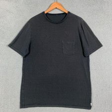 Vuori Linear Tech T-Shirt Men's Large Gray Striped Performance Training Running