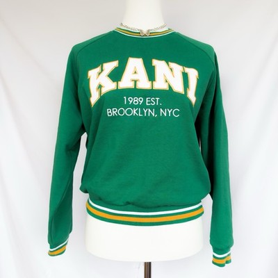 Karl Kani KANI Sweatshirt Grün Gelb S College Pullover Streetwear Y2K Oversized