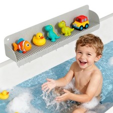 24 Inch Bathtub Splash Guard, Silicone Bath Tub Tray with 10 Strong Suction C...