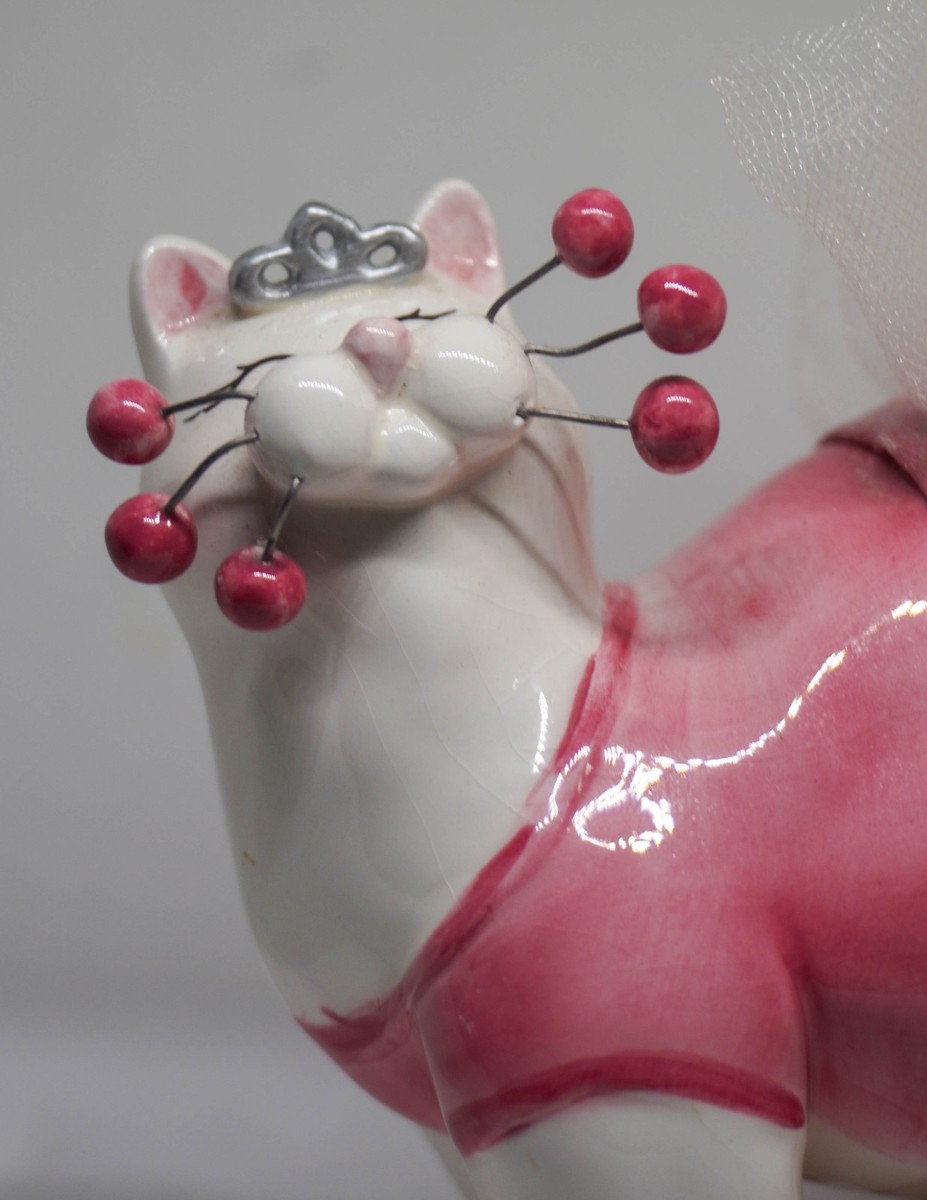 Lot of 7 Vintage Amy Lacombe WhimsiClay Cat Figurines Willitts